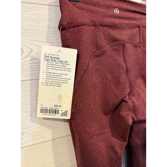 Lululemon Soft Sueded High-Rise Tight 28"Garnet - Picture 6 of 6